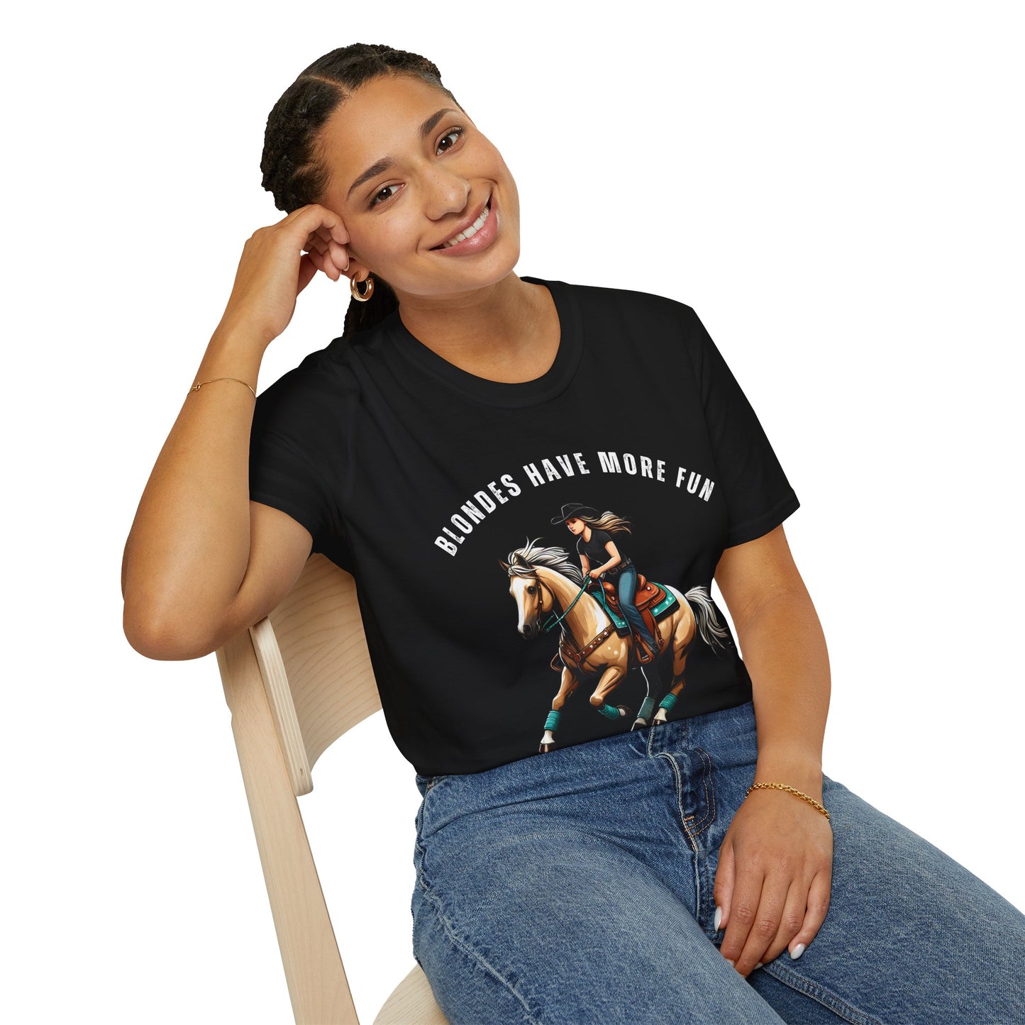 Blondes Have More Fun Softstyle T-Shirt Rodeo Fashion