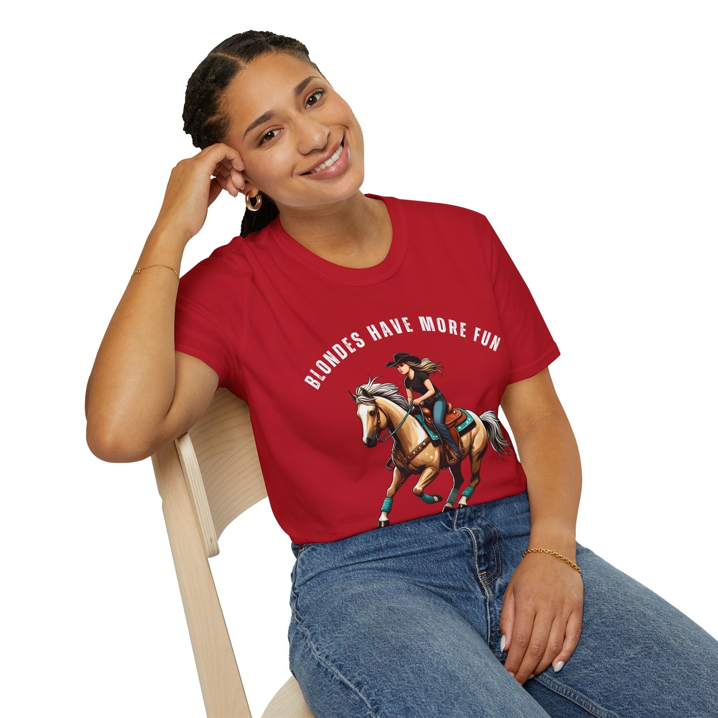 Blondes Have More Fun Softstyle T-Shirt Rodeo Fashion