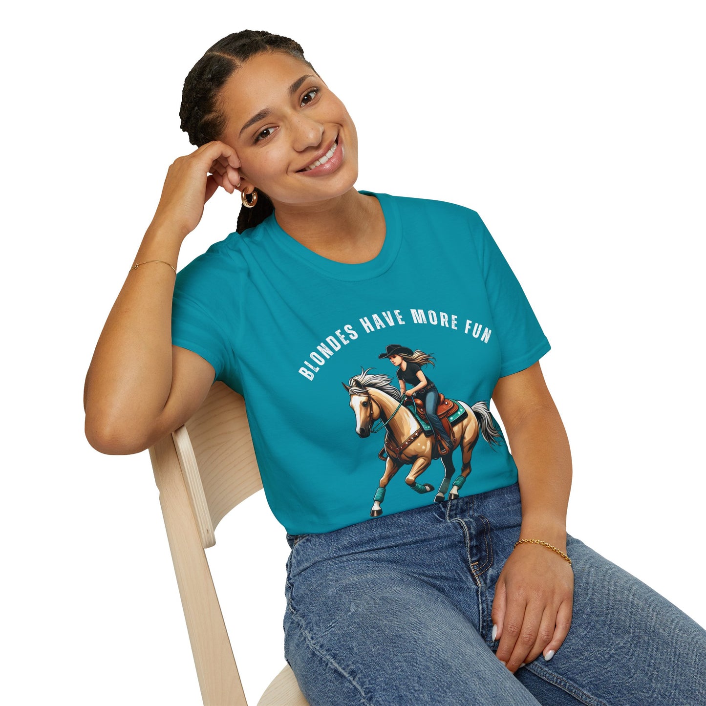 Blondes Have More Fun Softstyle T-Shirt Rodeo Fashion
